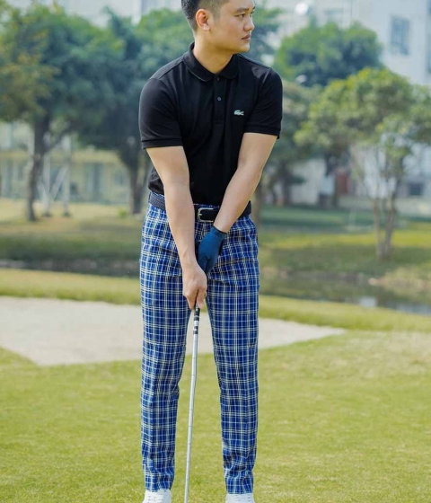 Quần golf Kẻ Xanh Dương